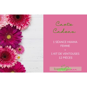 Carte Cadeau 1 séance hijama femme+ 1 kit de 12 ventouses Carte Cadeau 1 séance hijama femme+ 1 kit de 12 ventouses
